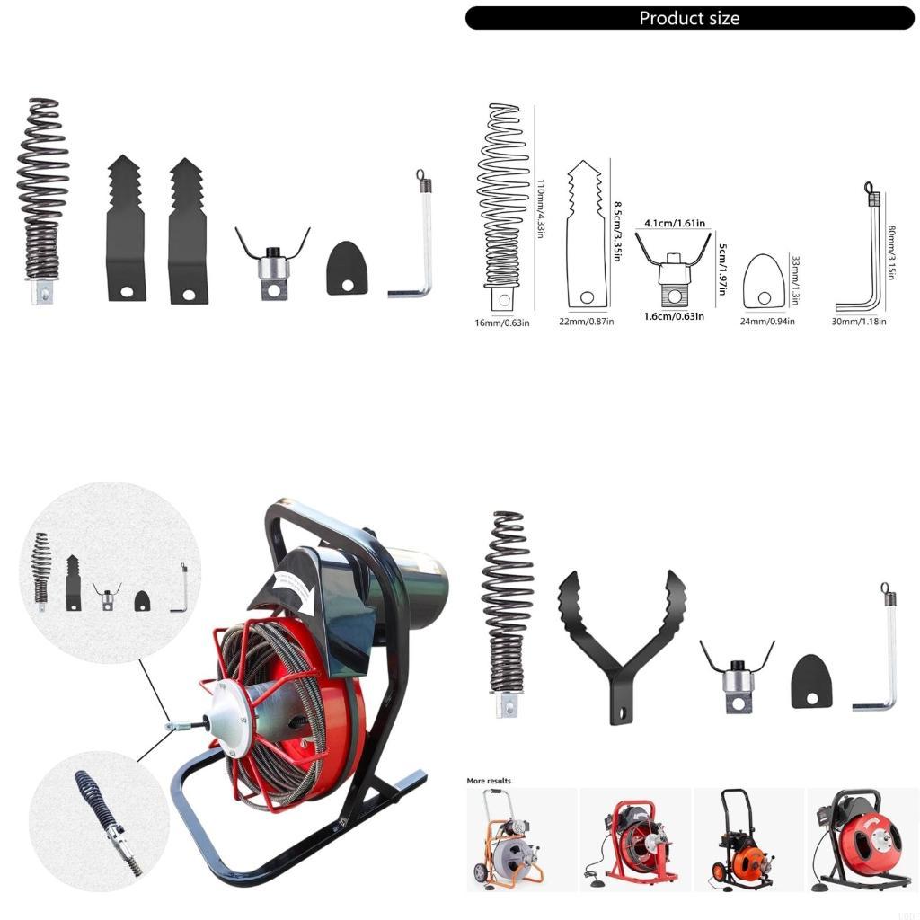 Plumbing Snake Drain - Bộ đầu máy khoan rắn bằng