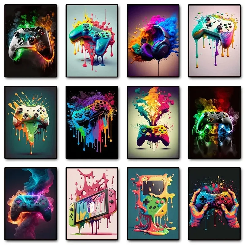 Wall Texture Spray - Colorful Pop Art Gamer Controller Gaming