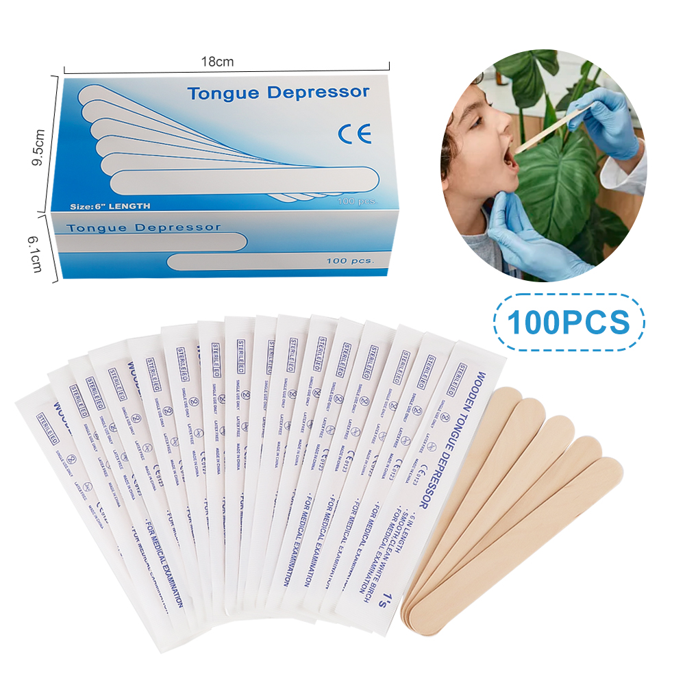 Wood Filler Stick - 30/50/100/200PCS Disposable Tattoo Tongue Depressor Body