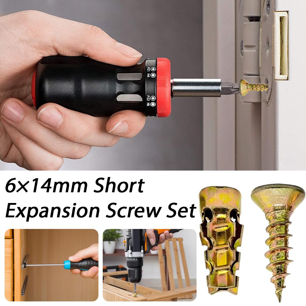 Drywall Anchor Screw - 100pcs 6*14mm Door Hinge Thread Repair