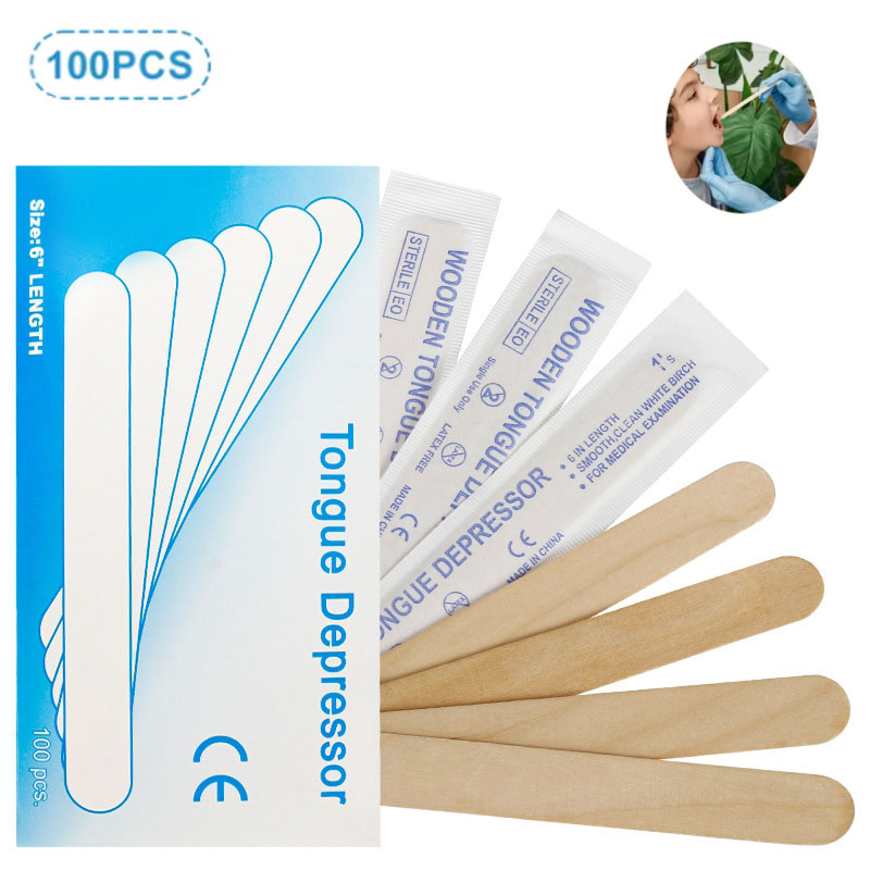 Wood Filler Stick - 30/50/100/200PCS Disposable Tattoo Tongue Depressor Body
