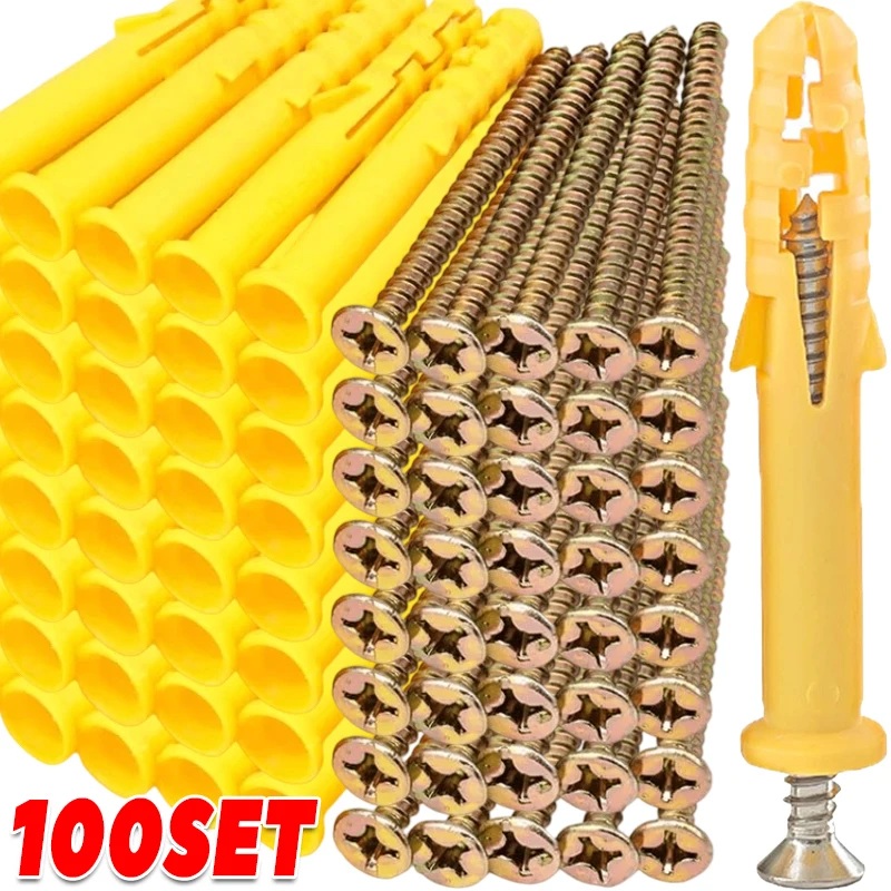 Drywall Anchor Screw - Plastic Tube Expansion Wall Anchors Plug