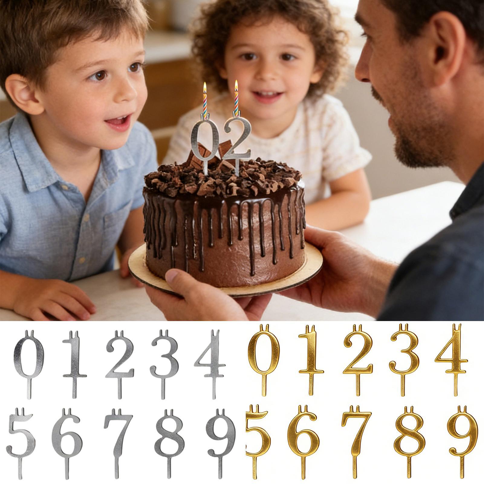 Home Improvement House - 10pcs 0-9 Number Cake Toppers Metal