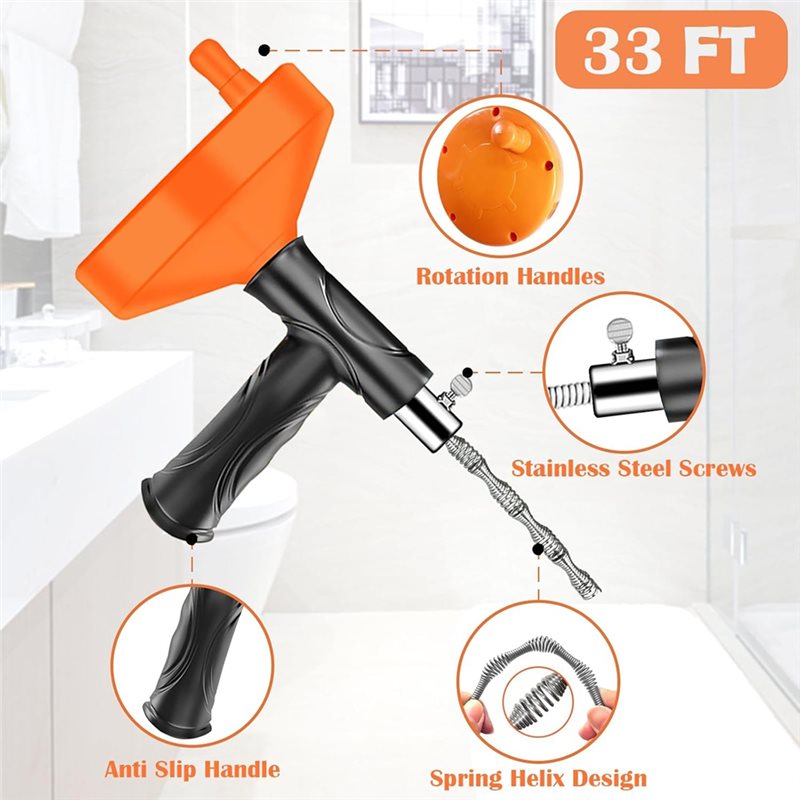 ABGH-Drains Snake Auger 33 Ft  - đánh giá và giá Plumbing Snake Drain