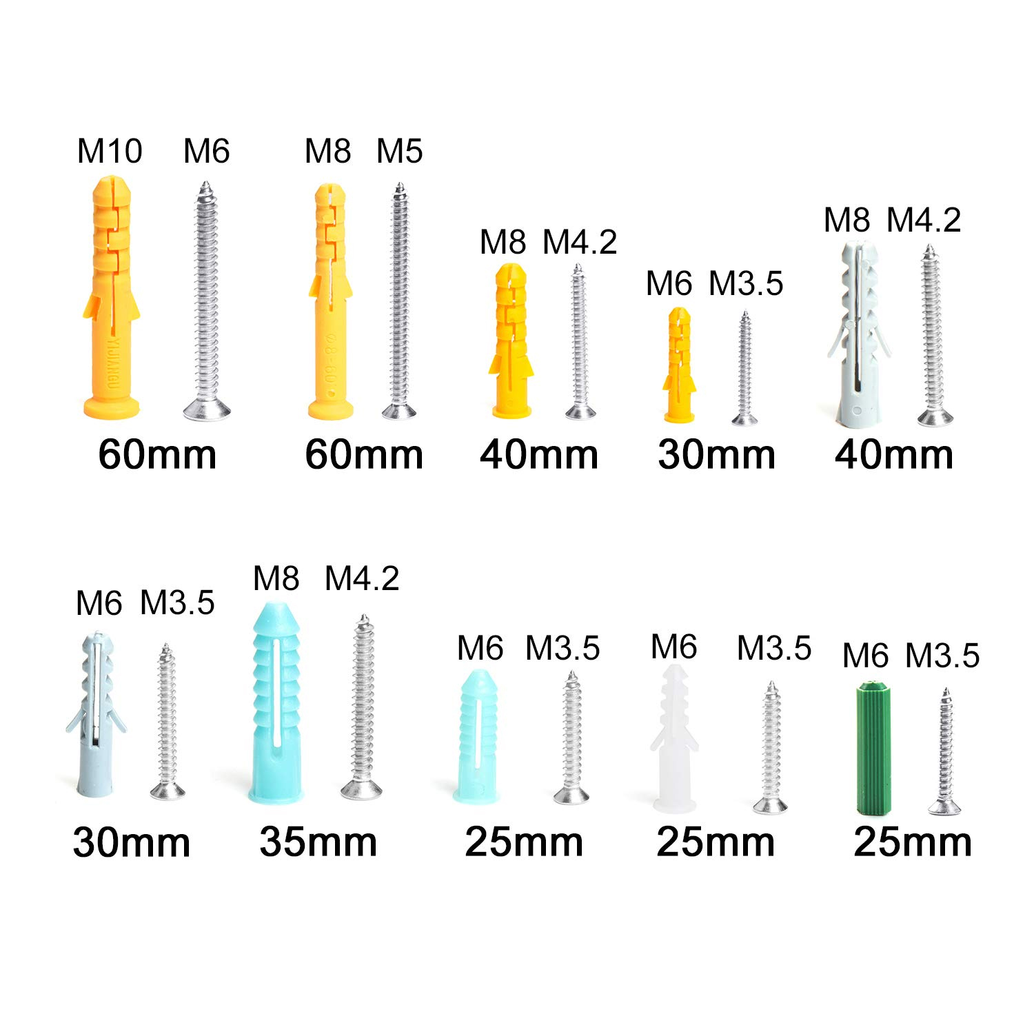 482 Cái/bộ Nhựa Mở Rộng Chong  - đánh giá và giá Drywall Anchor Screw