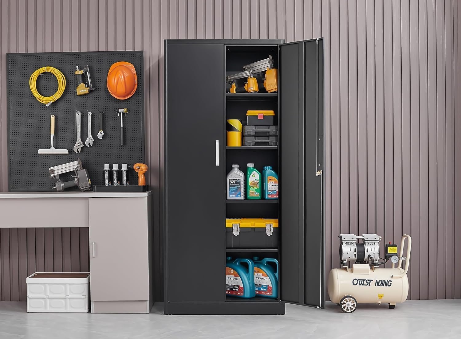 Metal Storage Cabinet With Adj - đánh giá và giá Home Improvement House