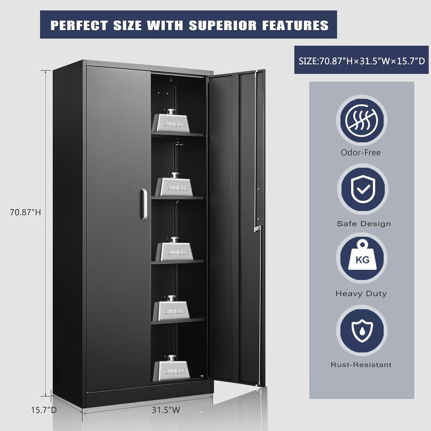 Metal Storage Cabinet With Adj - đánh giá và giá Home Improvement House